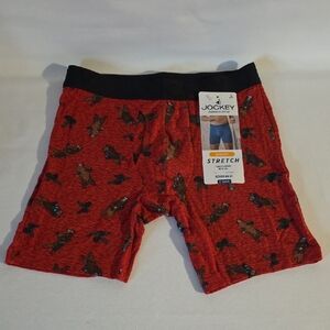 Jockey Men's Red Bear Boxer Briefs with Fun Print. Size Small 28-30"